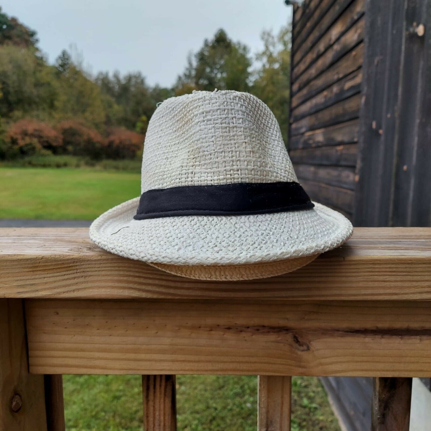 Cattani Straw Fedora Style White Hat