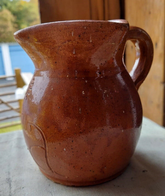 Vintage Mia Unique Brown Ceramic Pottery Made In Spain Pitcher