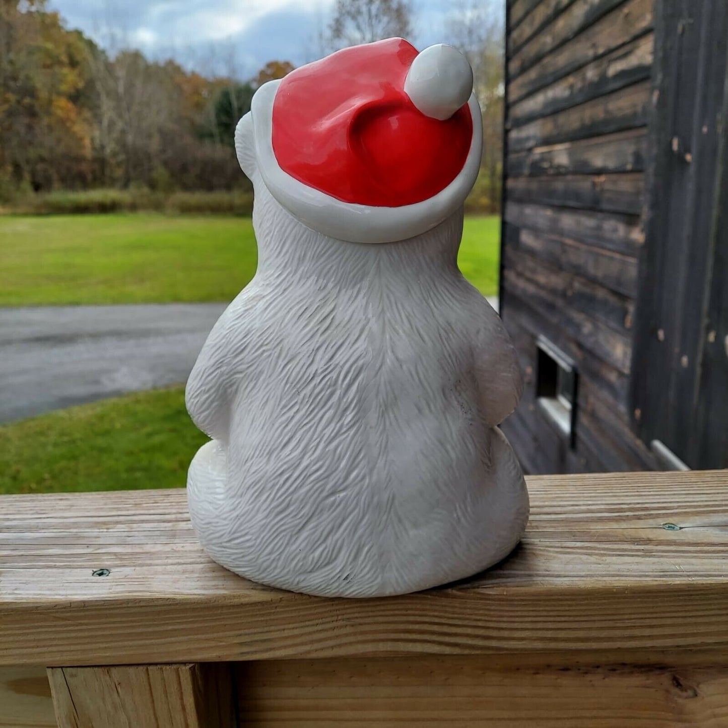 Vintage 1998 Coca-Cola Christmas Santa Polar Bear Cookie Jar Collectors Holiday 