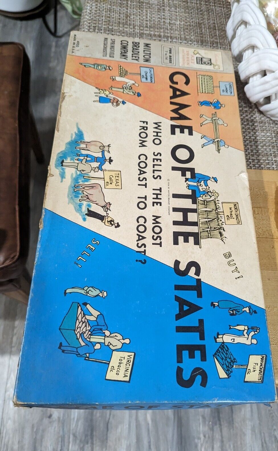 Vintage 1954 Milton Bradley Game of States Board Game COMPLETE Made In USA