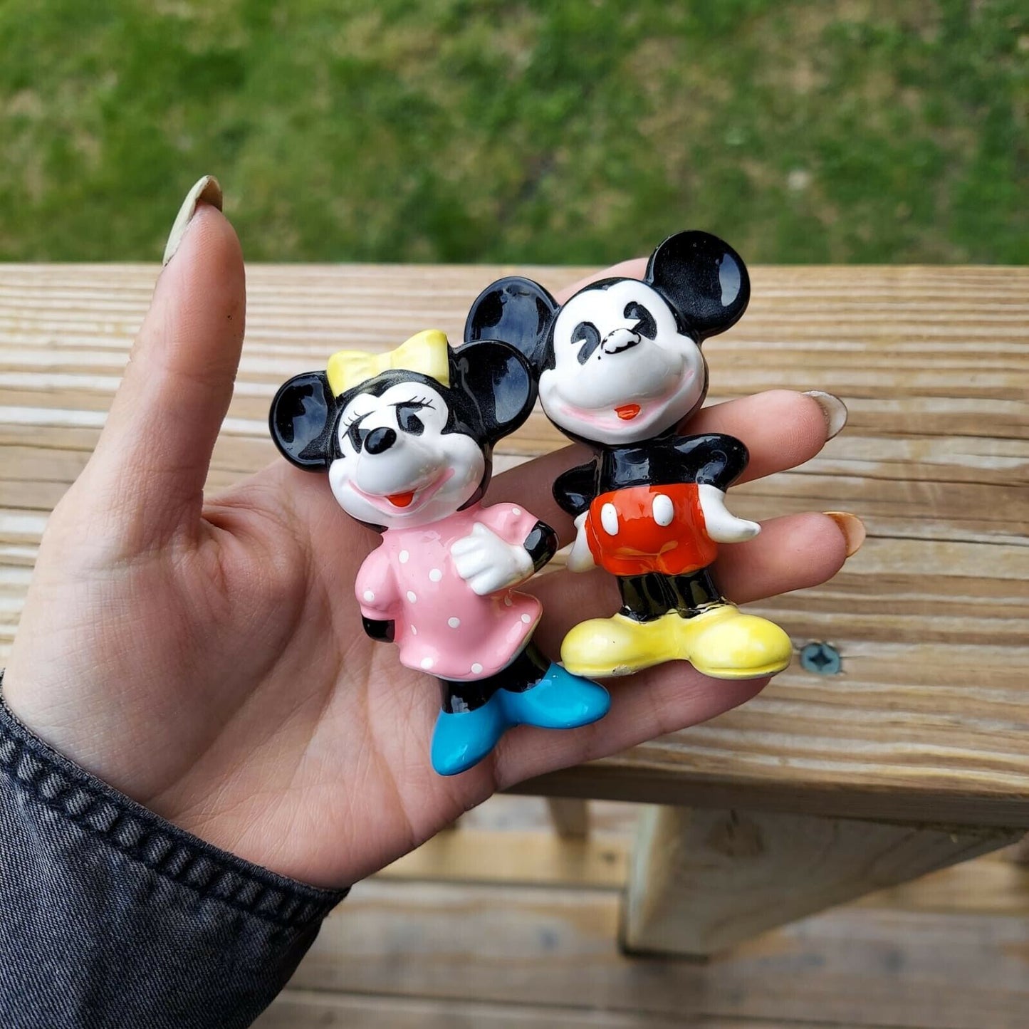 Vintage Walt Disney Productions Japan Mickey And Mini Mouse Set