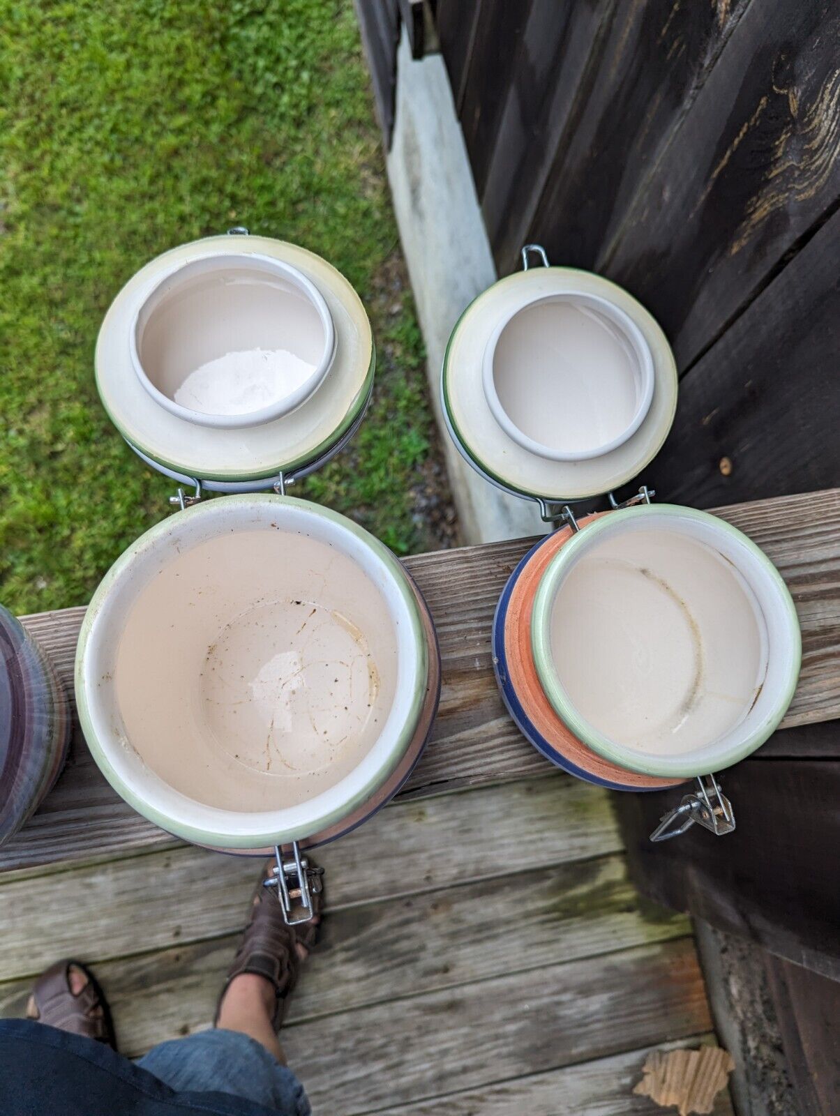 Kitchen Multicolor Canisters Set Of Three Different Sizes