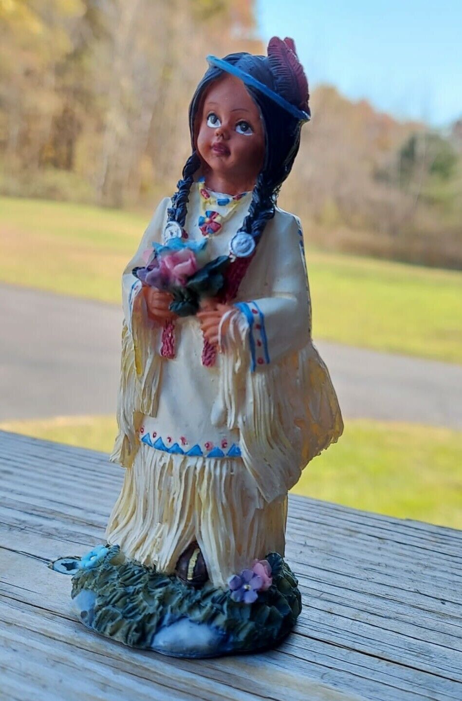 American Native Girl Ceramic Figurine