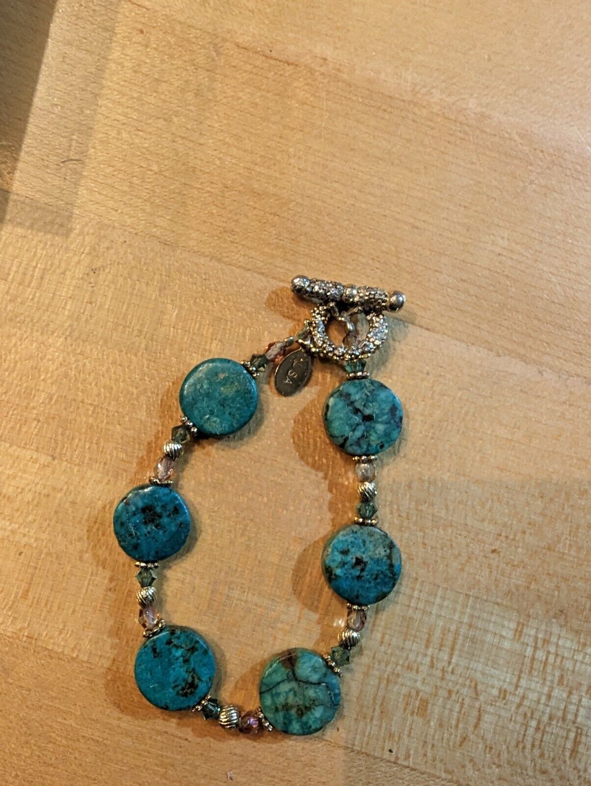 Alexis K S Flat Beaded Turquoise Hande Bracelet