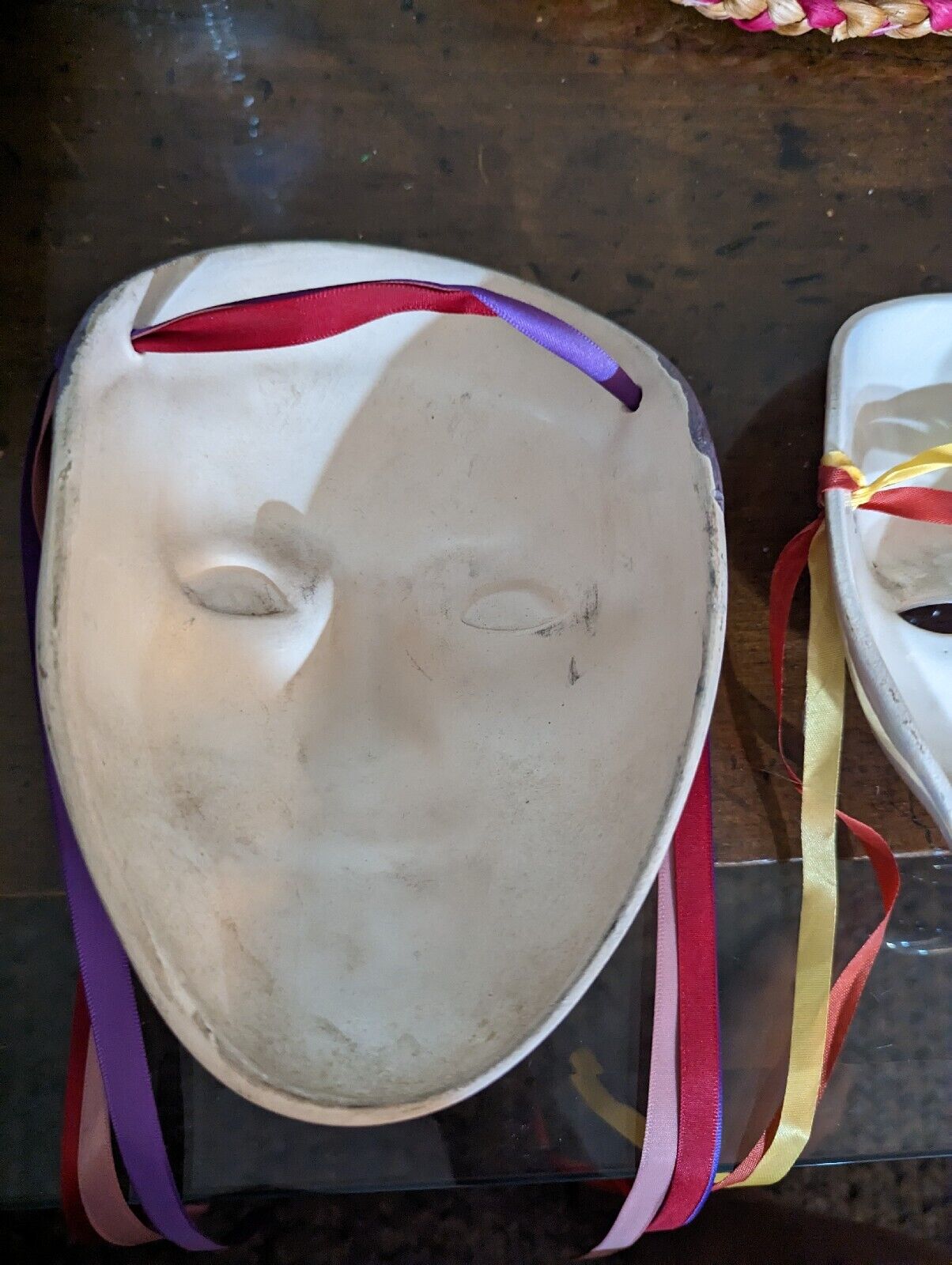 Two Hand Crafted Porcelain Face Masks