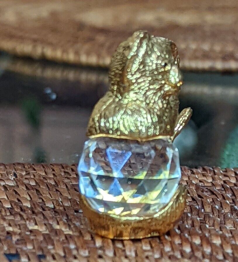 Swarovski Based Crystal Golden Koala Bear Figurine 1.5"