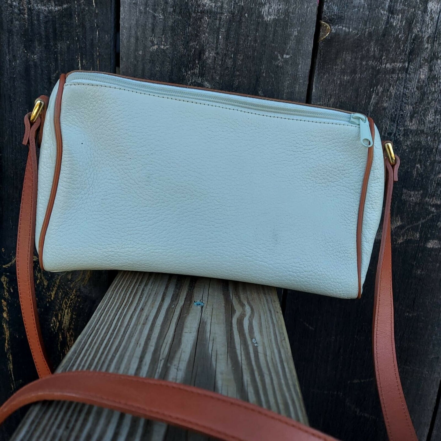 Vintage Smith Forester Cross Body Purse White Leather made in Korea