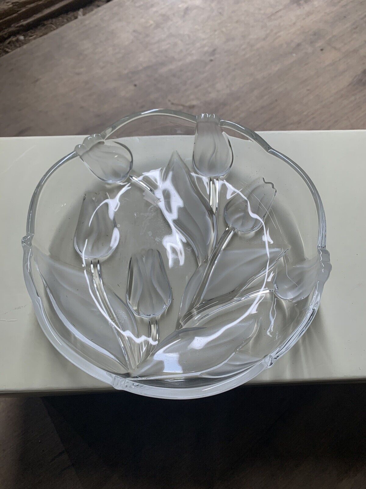 decorative art glass plate With Roses