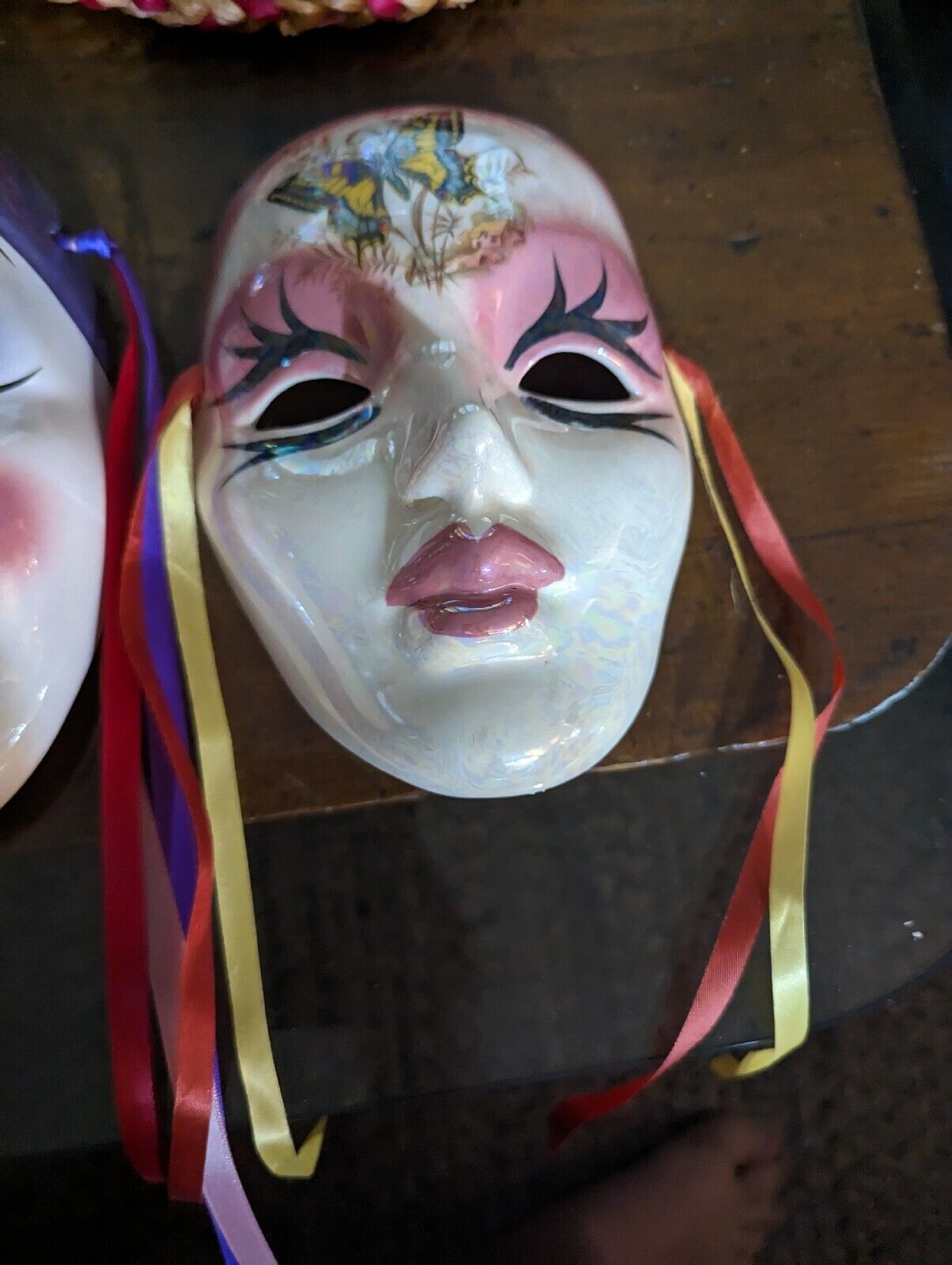 Two Hand Crafted Porcelain Face Masks