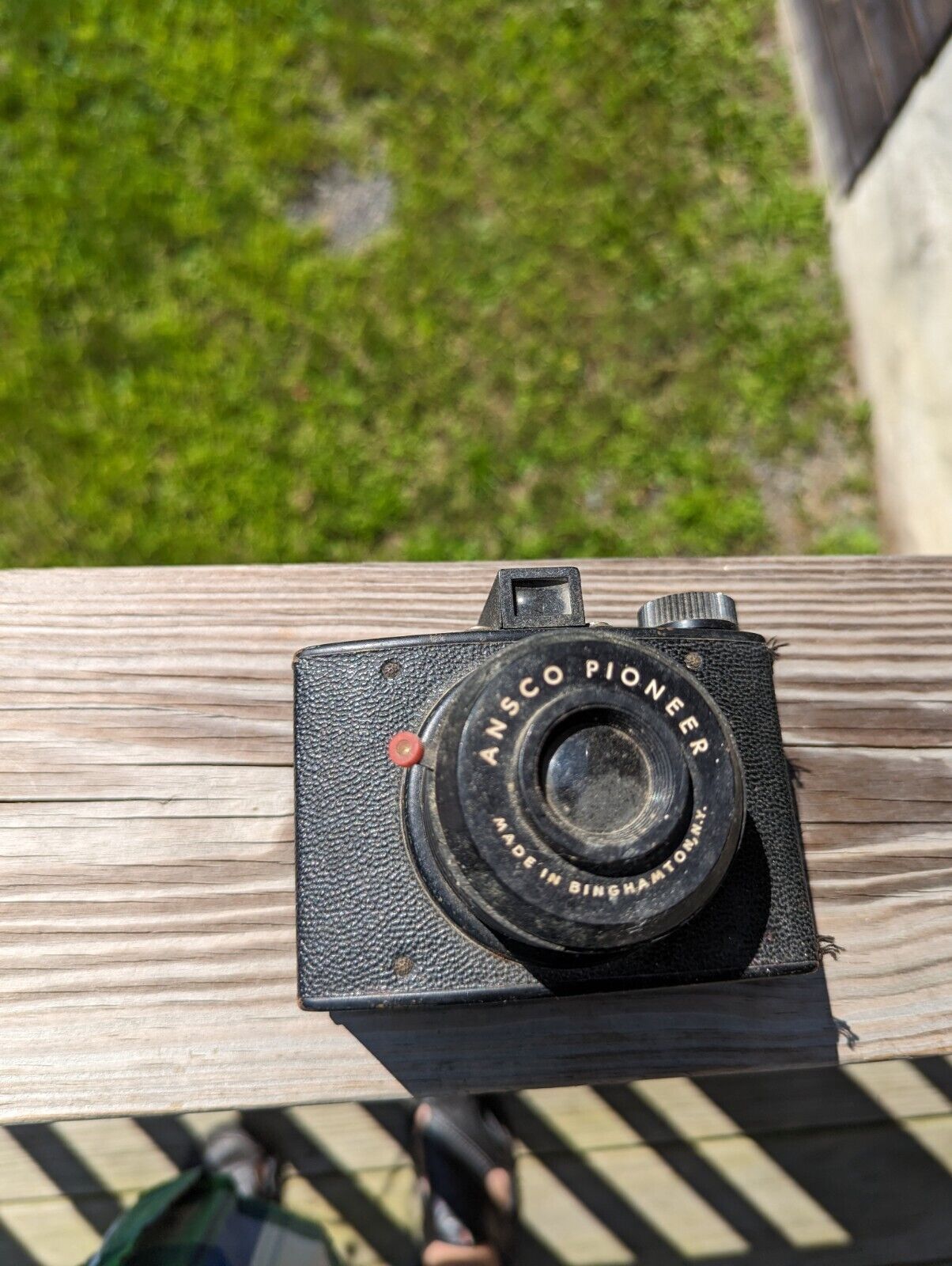 Vintage 1947 Ansco Pioneer Film Plastic Camera with STRAP Untested! Made in USA