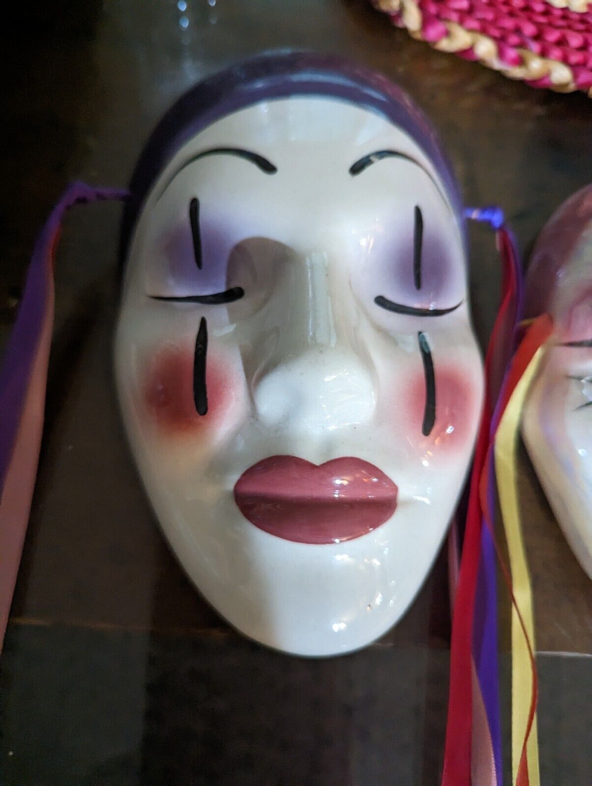 Two Hand Crafted Porcelain Face Masks