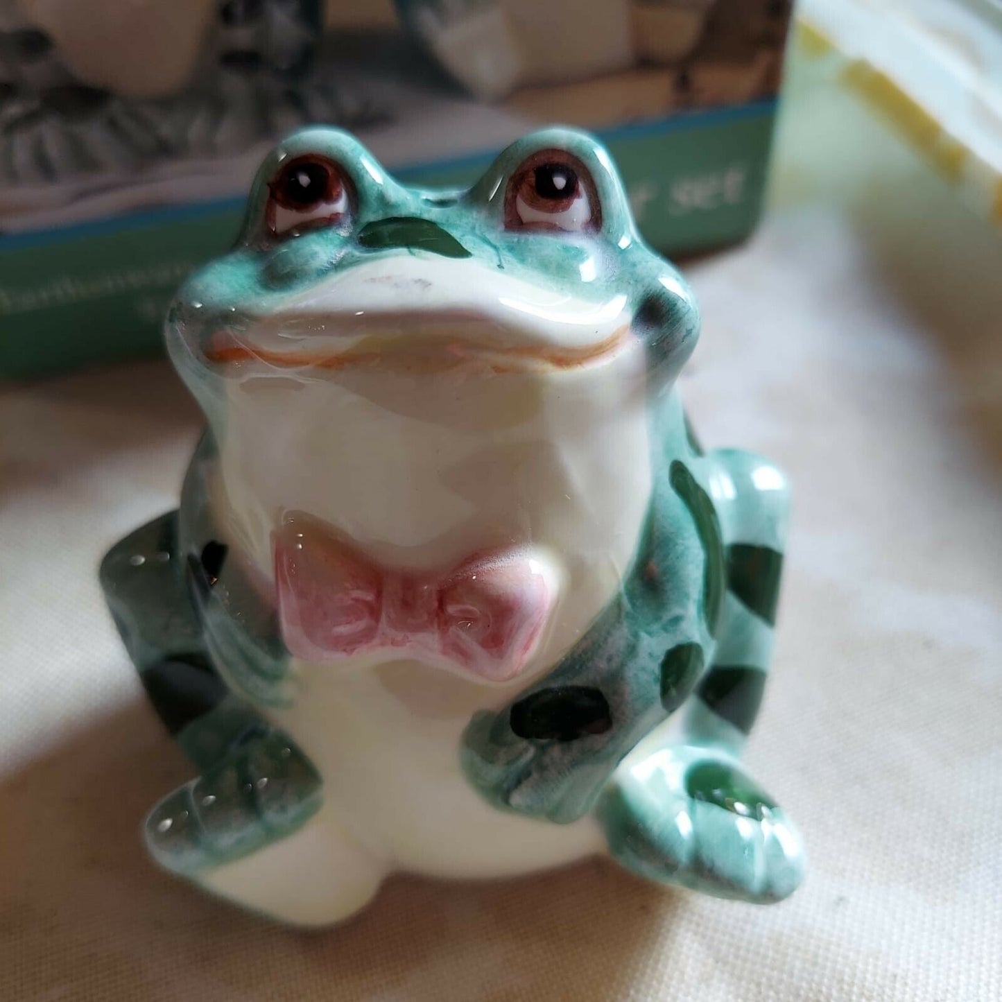 Earthware Frog Salt And Pepper Shakers set