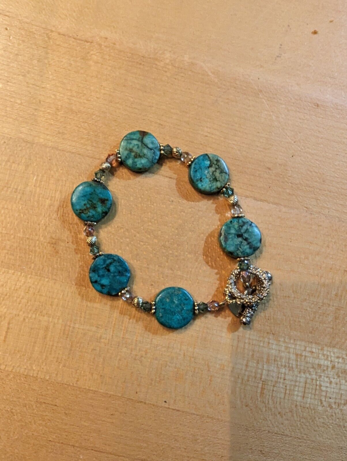 Alexis K S Flat Beaded Turquoise Hande Bracelet