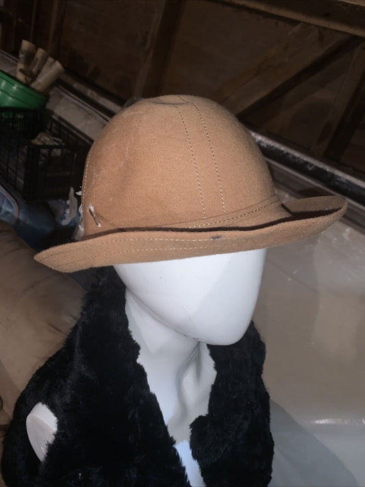 Vintage Adolfo II Brown Hat With Feather