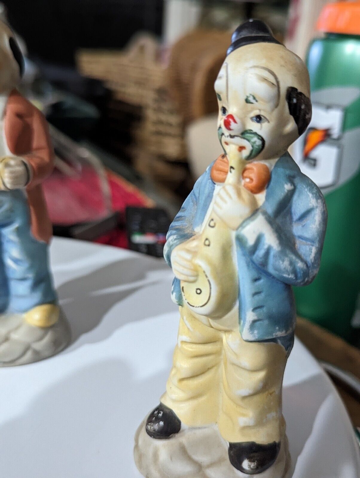 Vintage 11 Clowns Figurines Collection Lot Made In Taiwan Aprox 5" tall each