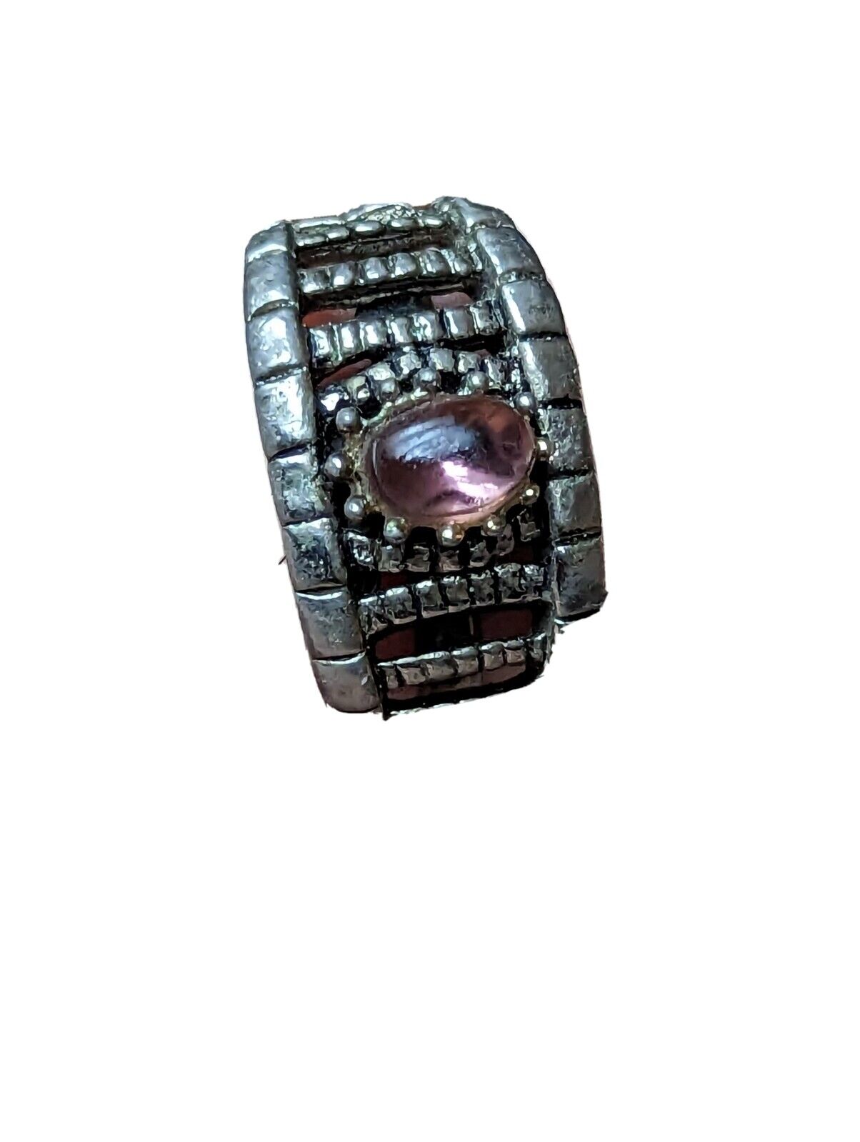 Vintage Vogue Silver Ring With Small Amethyst Size 8