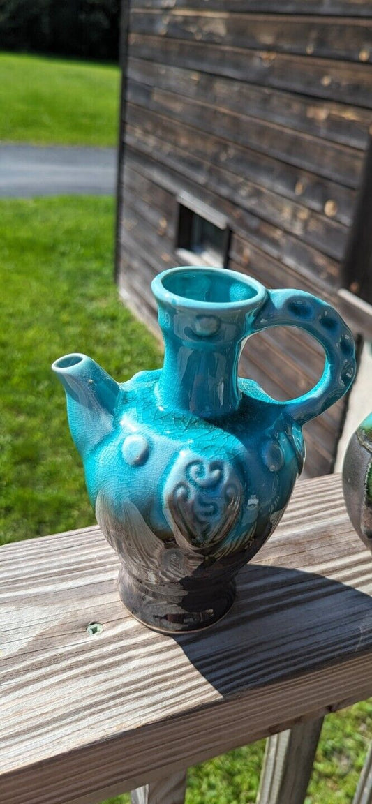 Vintage Turquoise Decorative Ceramic Tea Pot