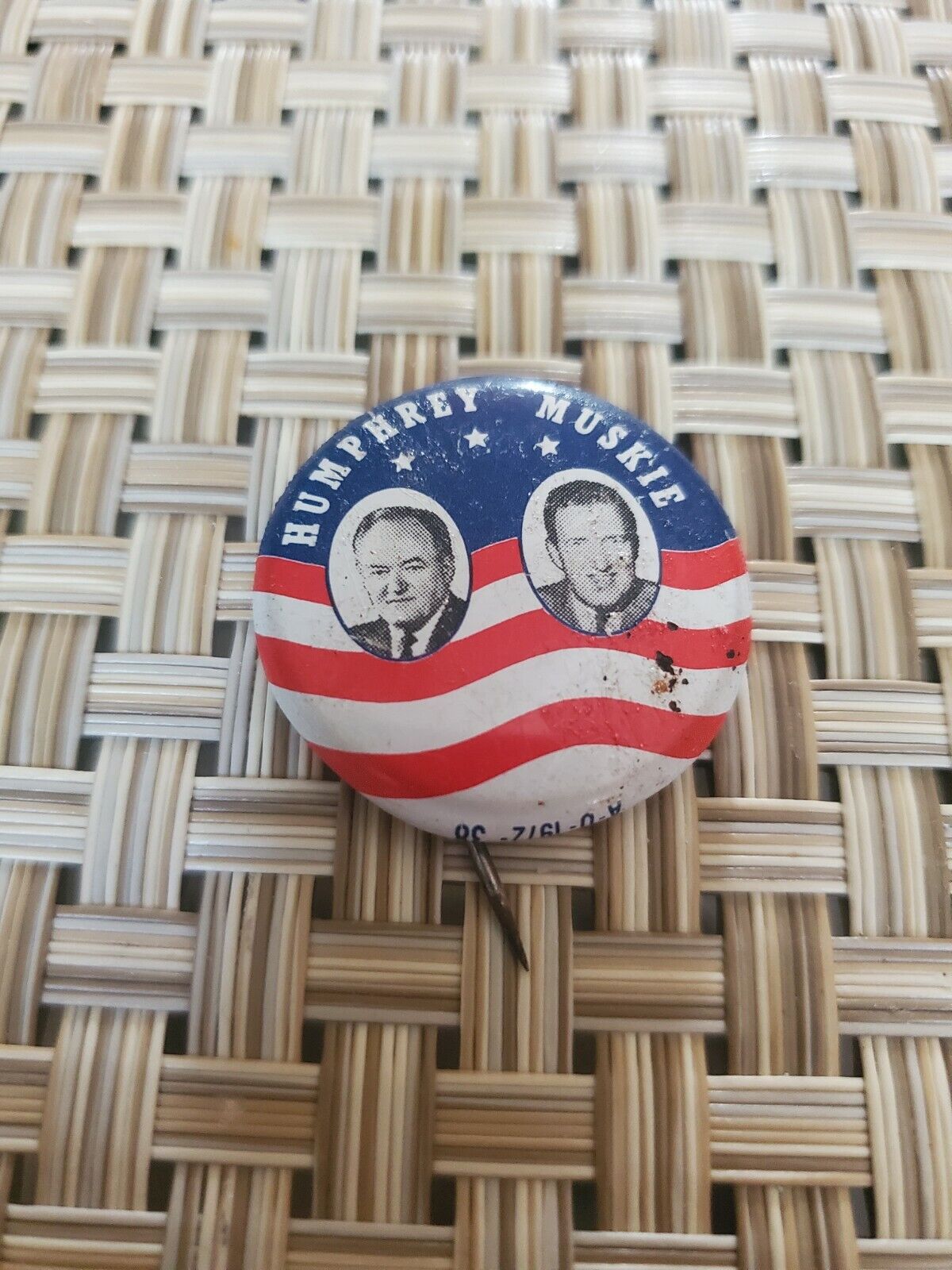 Vintage Humphrey Muskie Political Campaign Button Pinback Pin