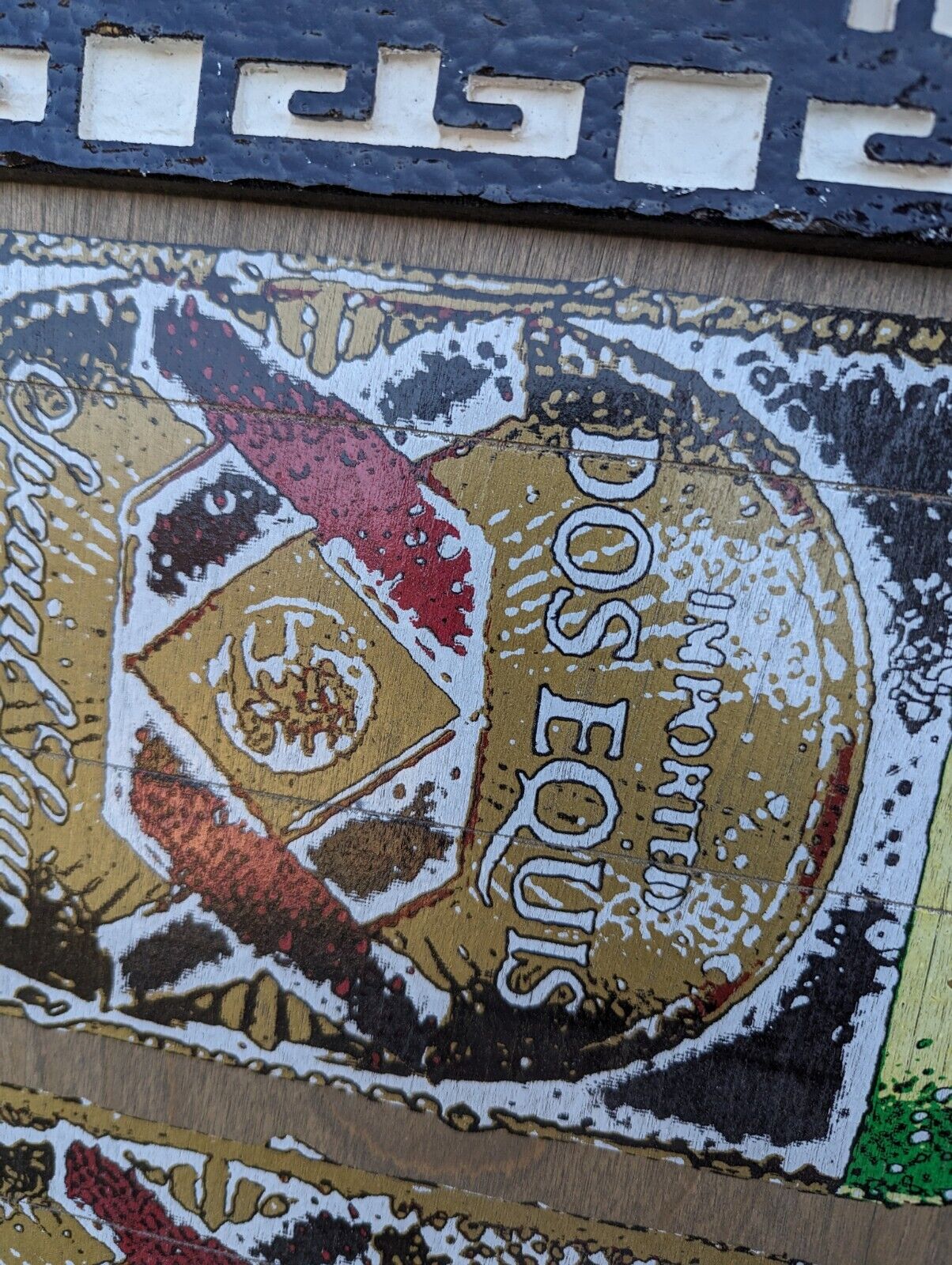 Dos Equis Wooden Beer Sign 25" x 20"