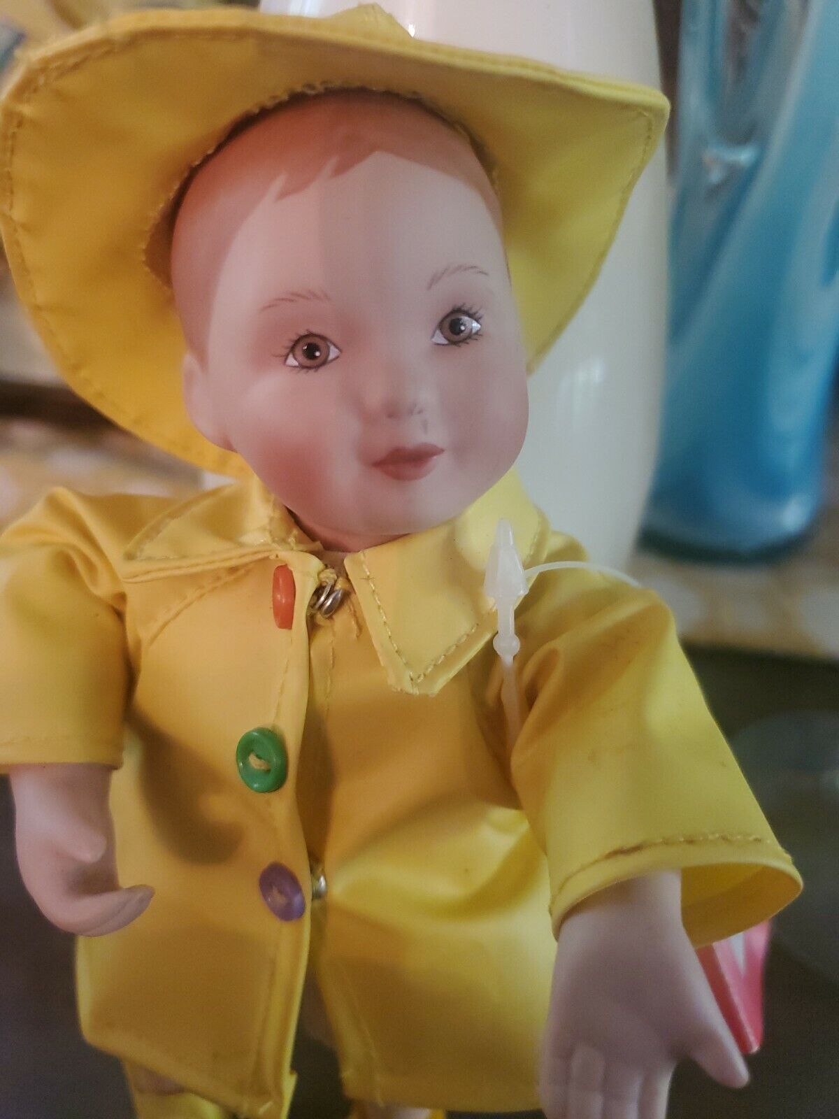 Ashton Drake 1995 Calander Babies September Girl Doll in yellow rain gear