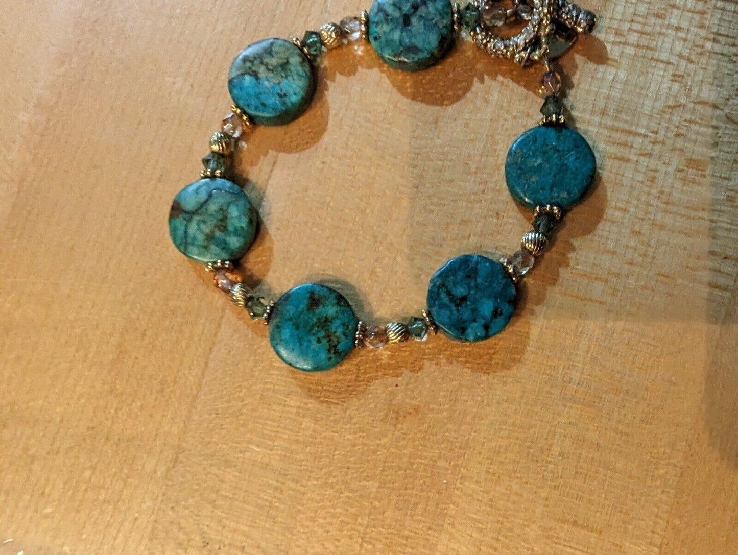 Alexis K S Flat Beaded Turquoise Hande Bracelet