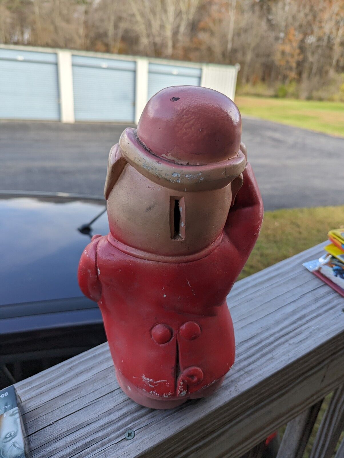 Vintage 50s MCM Carnival Chalkware Pig Bank 10" Tall