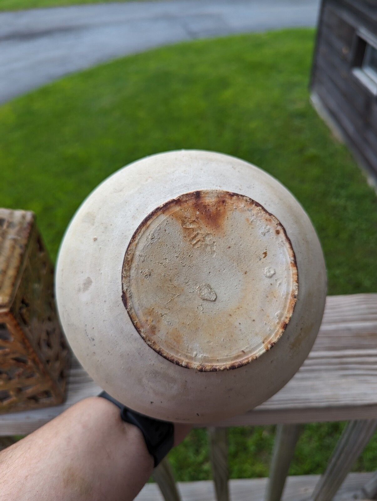 Vintage Ceramic Long Neck Round Bottom Jug