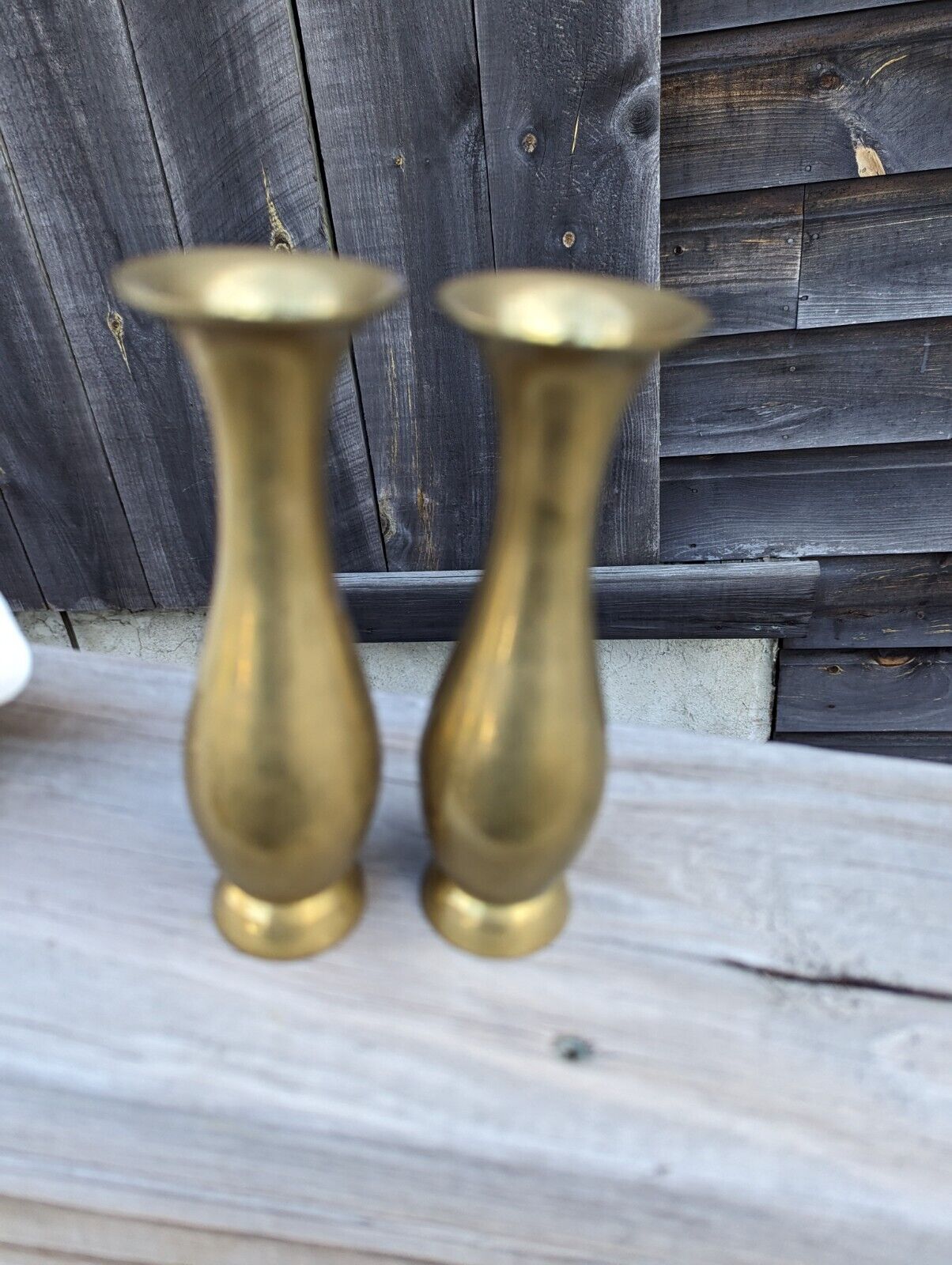 Pair Of Bras  Bud Vases/ Candle Holders Made In India