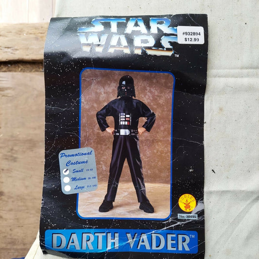 Vintage Star Wars Darth Vader Costume Kids Small Rubies 30455