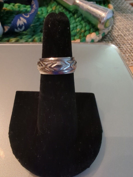 Wide 925 Sterling Silver Wedding Band Ring Size 5.5, 6 Grams