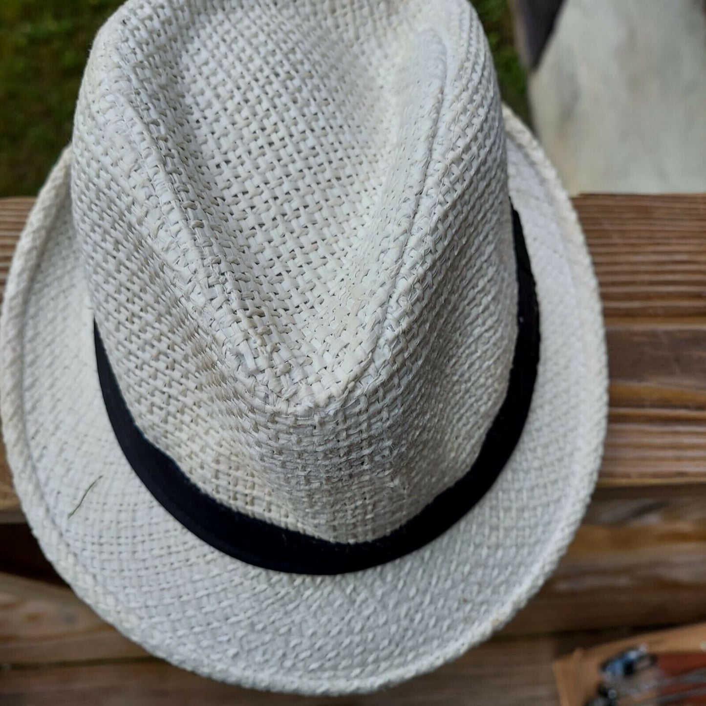 Cattani Straw Fedora Style White Hat