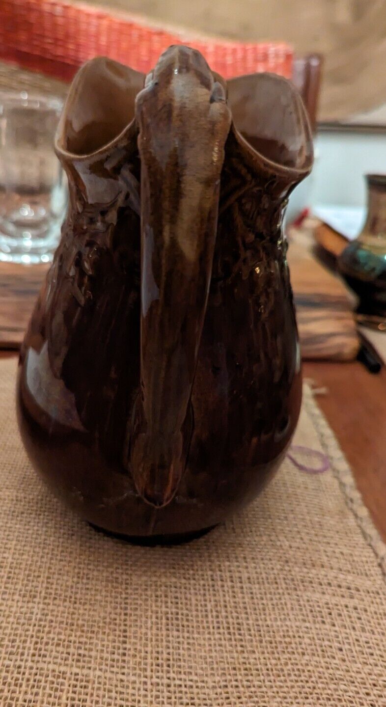 Brown Glazed Pottery Pitcher