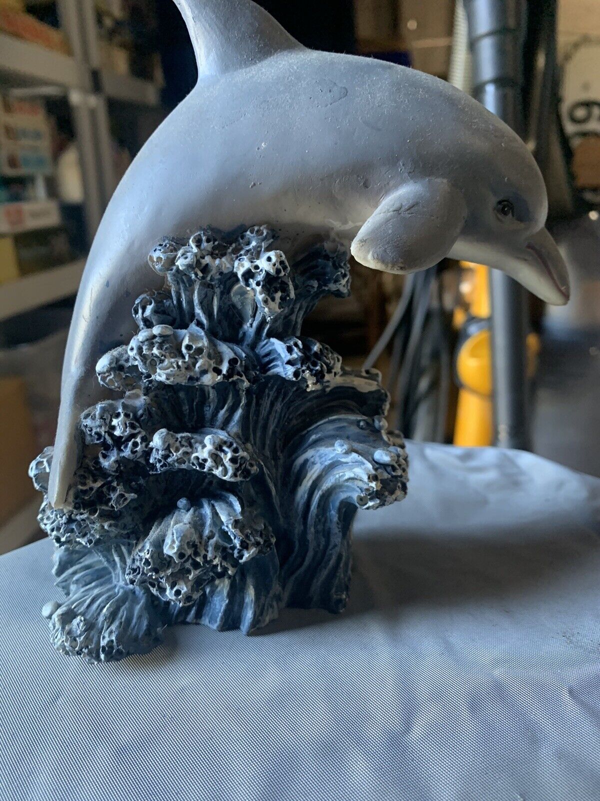 Vintage Dolphin With Water Waves Figurine