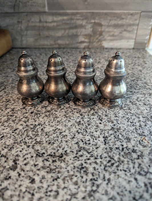 Oneida ltd #51 salt and pepper shakers 4pc original box silver plate