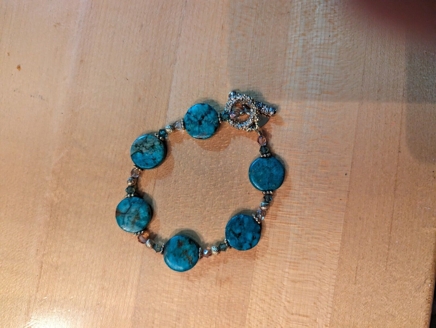 Alexis K S Flat Beaded Turquoise Hande Bracelet