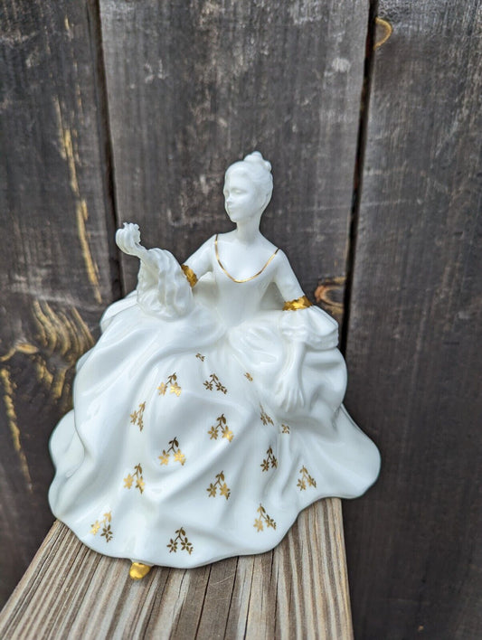 Royal Doulton Figurine My Love All White w Gold Bone China Vintage 1965 Retired