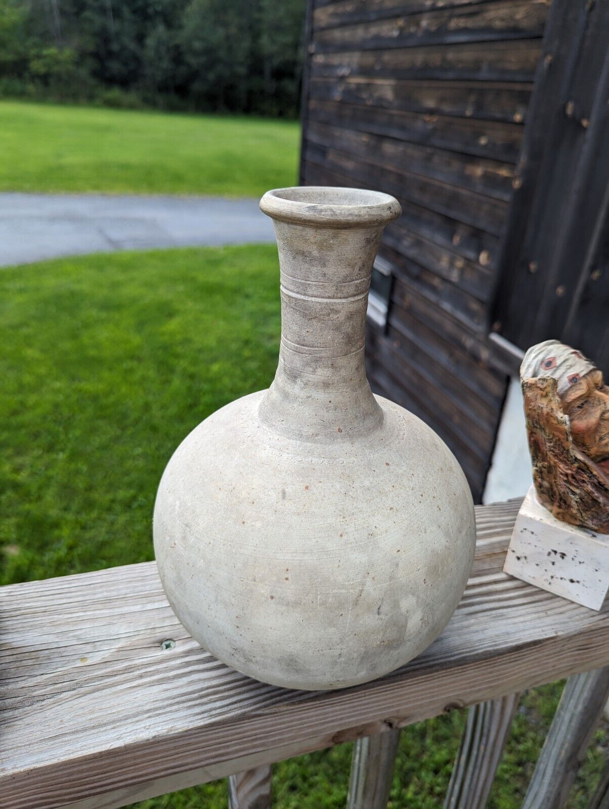 Vintage Ceramic Long Neck Round Bottom Jug