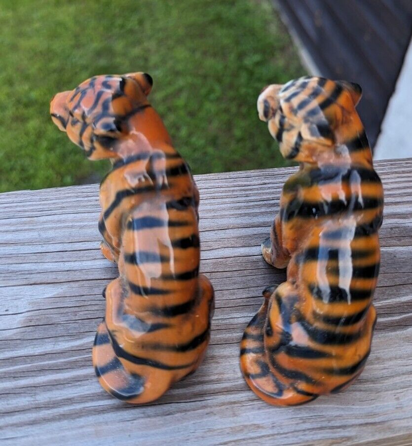 Vintage Two Ceramic Tigers