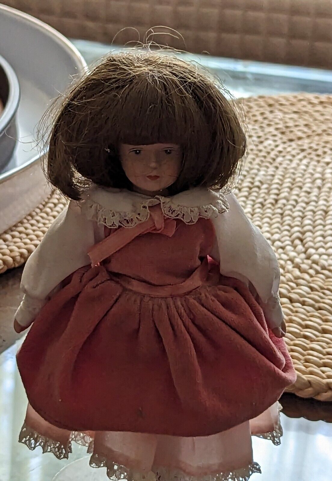 Vintage Gorham 8" Porcelain Doll with Stand