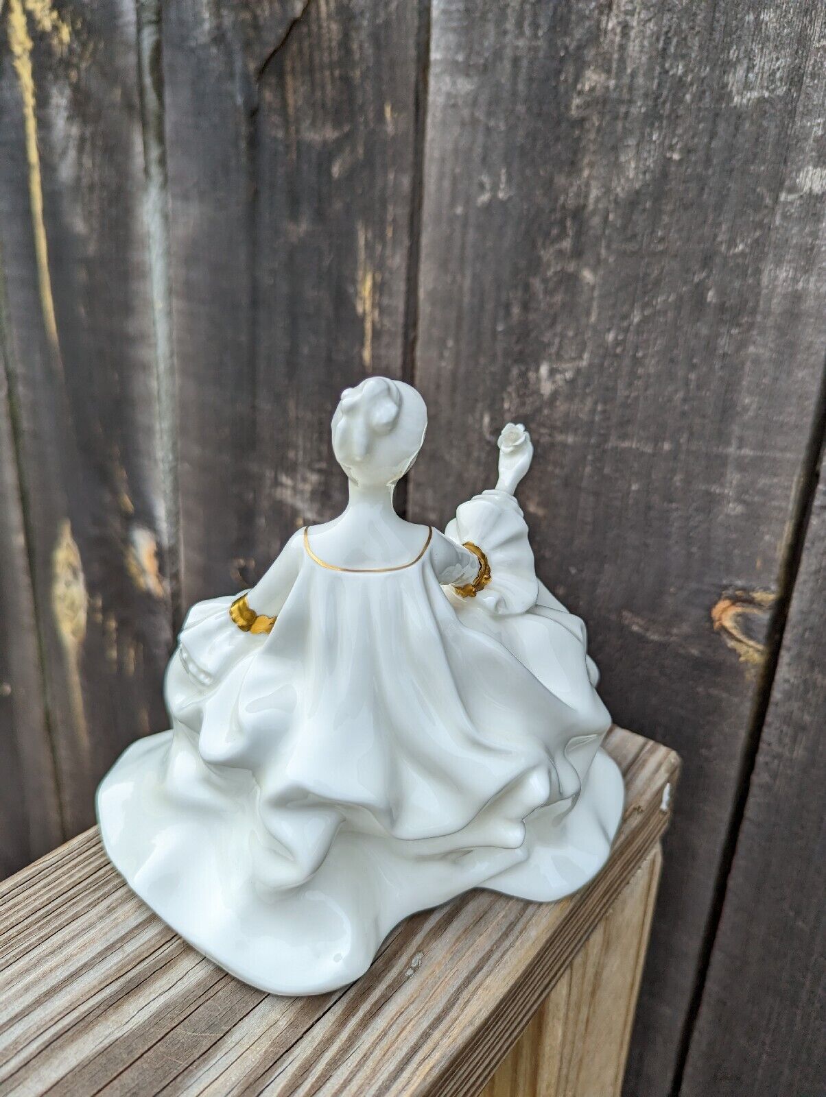 Royal Doulton Figurine My Love All White w Gold Bone China Vintage 1965 Retired