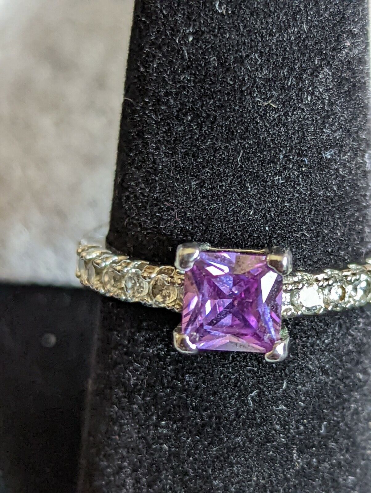 Purple Amethyst 925 Silver Ring Gift  Size 8