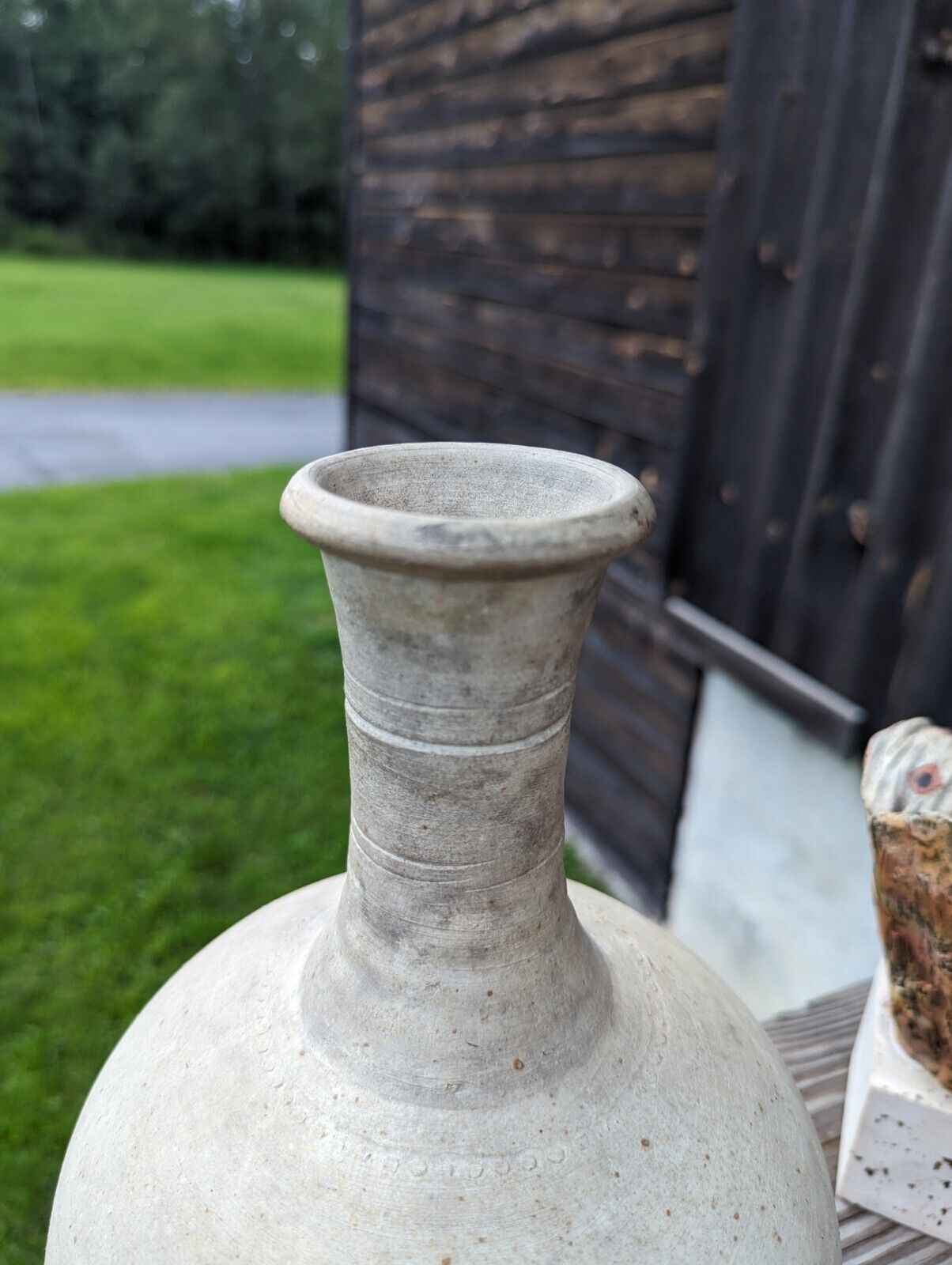 Vintage Ceramic Long Neck Round Bottom Jug