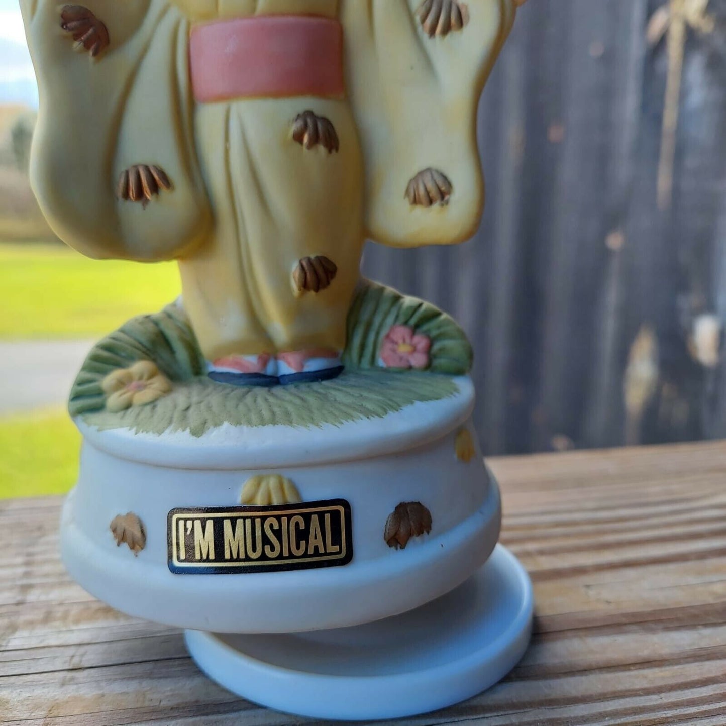 Vintage Flambro Porcelain  Geisha Music Box  8 Inches Tall