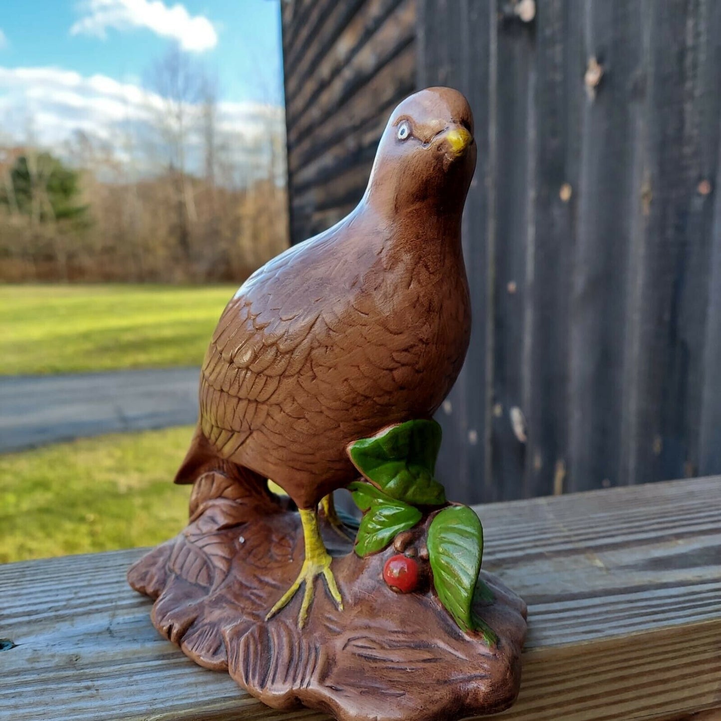 Holland Mold Quail Female Male Vintage Ceramic 1970 Birds Pleasant 6'' Figurine