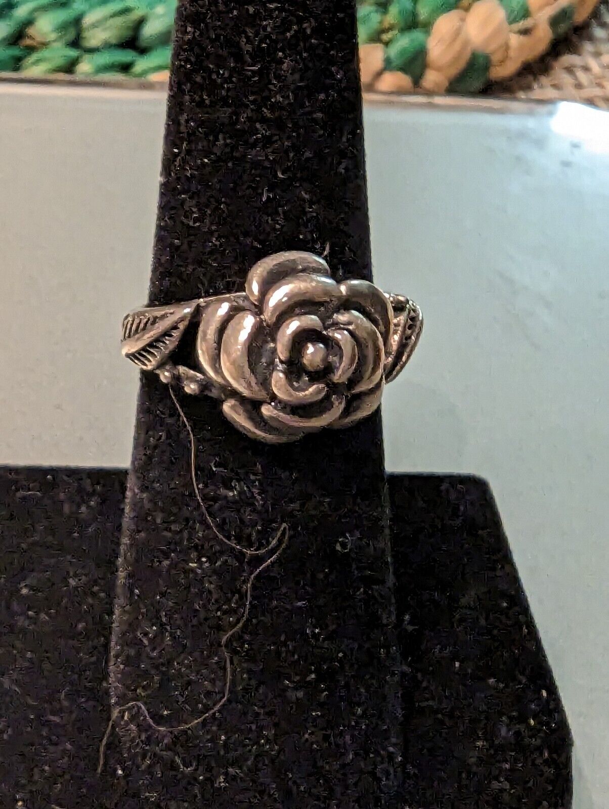 Vintage Sterling Silver 925 Rose Ring Size 6.5 5 grams