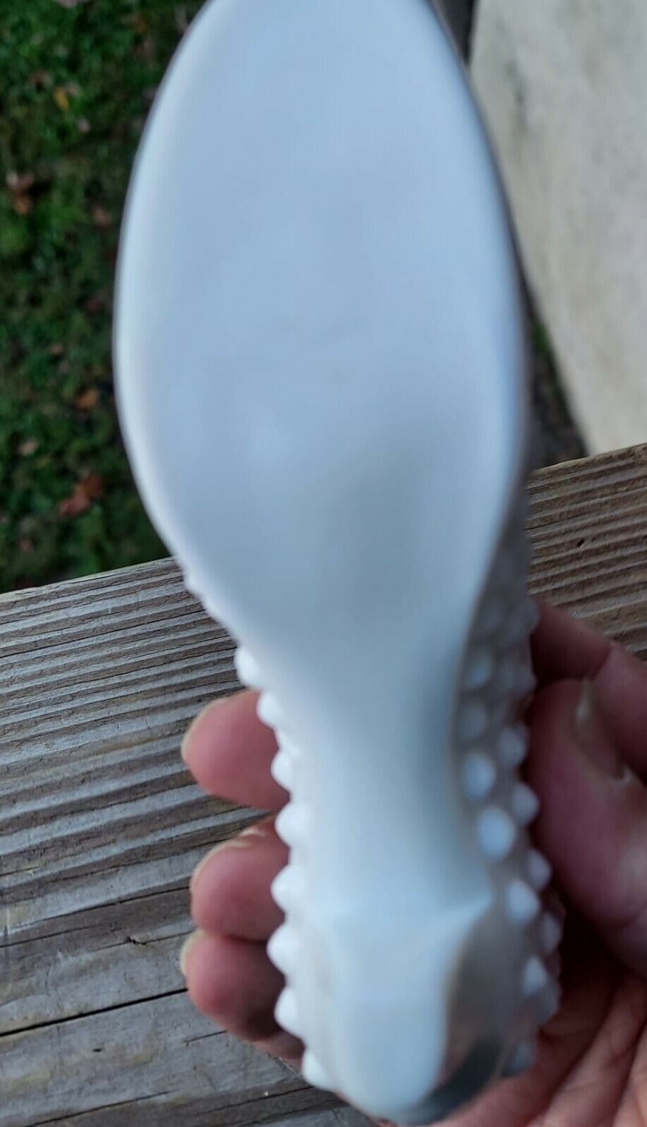 Vintage Fenton White Milk Hobnail Glass Shoe Slipper