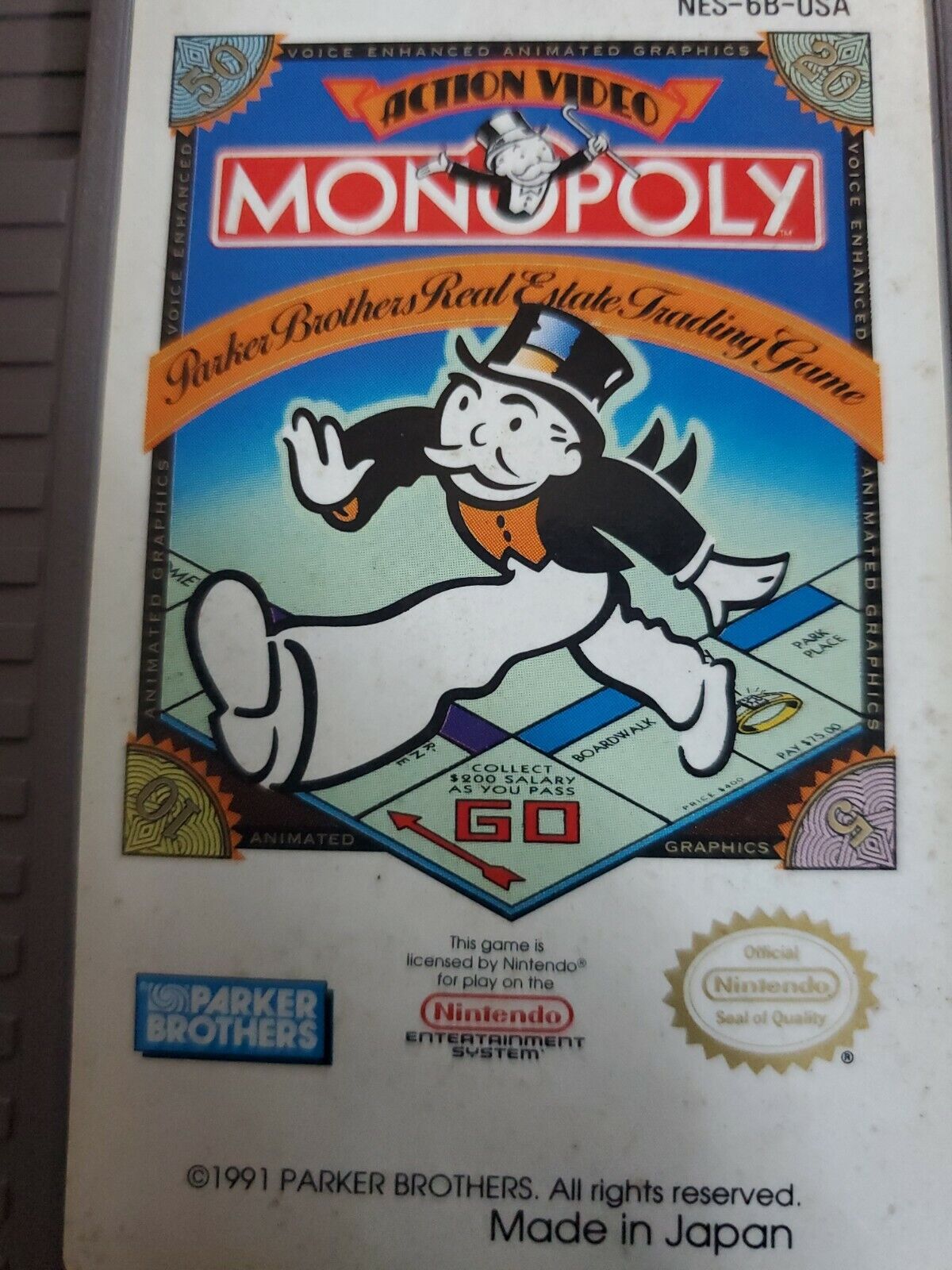 Monopoly (Nintendo Entertainment System, 1991) tested works. Made in Japan