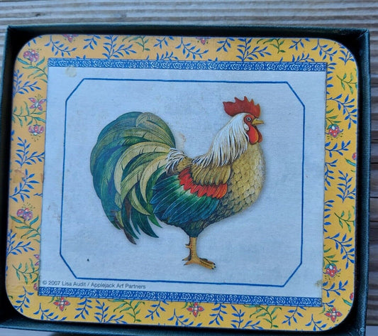 Jason Coasters Provencial Rooster Set of 3 in box