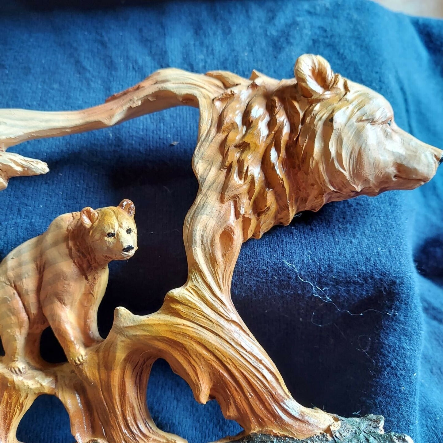 unison gifts 7.5 inches bears woodlike carving