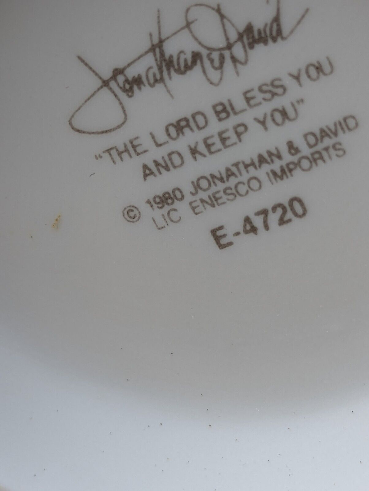 VINTAGE 1980 JONATHAN & DAVID "THE LORD BLESS YOU & KEEP YOU"BOY GRAD 4 3/4" H